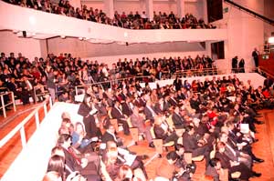 Algunos de los asistentes a la entrega del Premio CPB en el Auditorio de laJorge Tadeo-Lozano