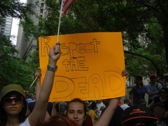 Protestas públicas en Nueva York contra la construcción.