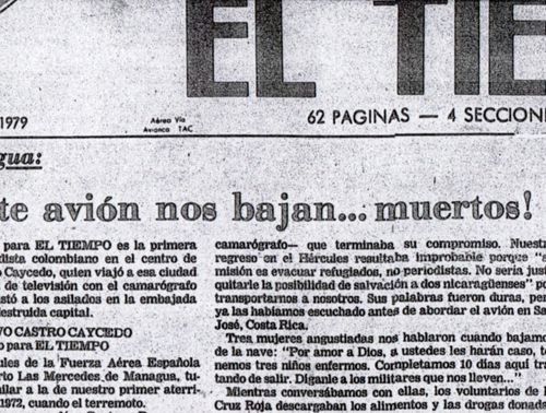 Así ituló El Tiemó la crónica de Castro Caycedo