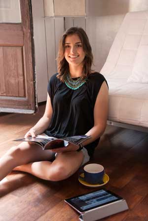 Tatiana en la intimidad de su apartamento en Madrid, España. (Foto: archivo personal)