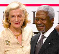 Kofi Annan y su esposa Nane Annan