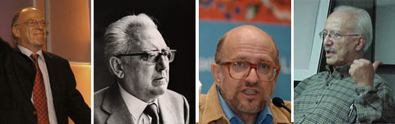 Enrique Santos Calderón, Guillermo Cano Isaza, Daniel Samper Pizano y Javier Dario Restrepo.