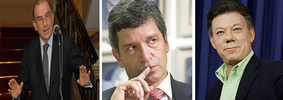 Humberto De La Calle Lombana, Rafael Pardo, Juan Manuel Santos.