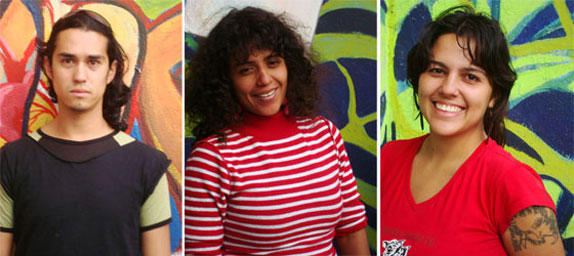 Jorge Guevara, bailarín profesional. Nadia Granados, estudiante de arte. Fabiola Melca, comunicadora social.