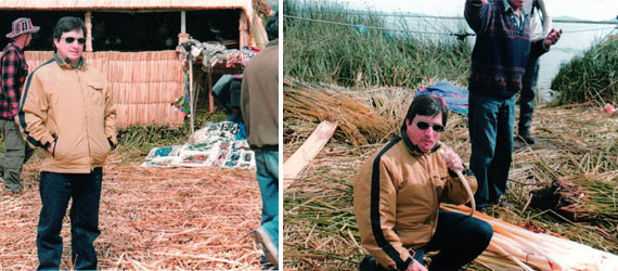 La Totora es el oxigeno y la vida de Los Uros, con ella construyen sus balsas, sus casas y hasta es comestible. Gilberto Castillo prueba su sabor.