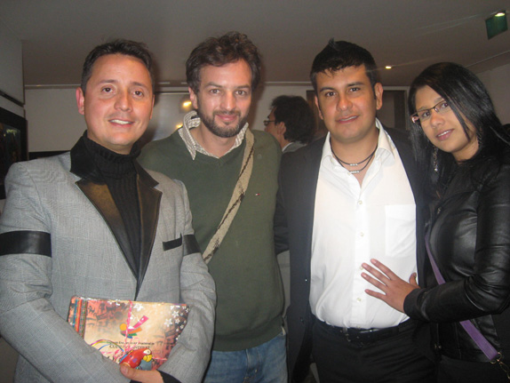 José Luis Bautista Santos Jefe de Prensa del Encuentro, El cineasta nariñense Javier Delgado, el actor nariñense Jhao Salinas y Sofia Miranda.