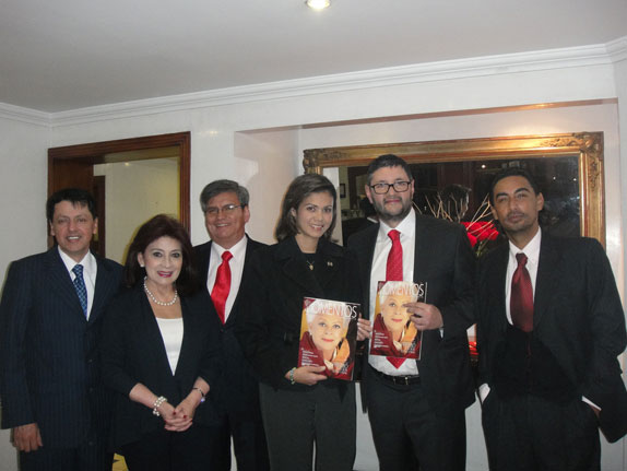 De izquierda a derecha. Fernando Motta, Olga de Villegas, Guillermo Romero, la Concejal Martha Ordoñez, Federico Díaz Granados y Víctor Manuel García.