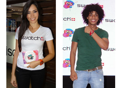 Alejandra Villafañe, modelo y Carlos Morales presentador de Telepacífico.