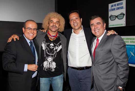 De izquierda a derecha: Ricardo Orrego, Carlos “El Pibe” Valderrama, Javier Fernández y Javier Hernández Bonnet.