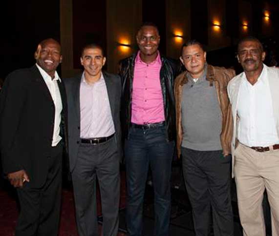 De izquierda a derecha: Faustino Asprilla, Víctor Hugo Aristizábal, Harold Lozano, Iván René Valenciano y Arnoldo Iguarán.