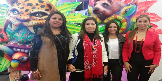 Delegación de Nariño: De izquierda a derecha: Luisa Fernanda Zapata, secretaria de Desarrollo Alcaldía de Pasto; Ana María Bravo, Directora de Promoción Chalet Guamuez; Adriana Solarte, Subsecretaria de Turismo de Pasto; Diana Ríos Directora de la Oficina de Turismo de Nariño.
