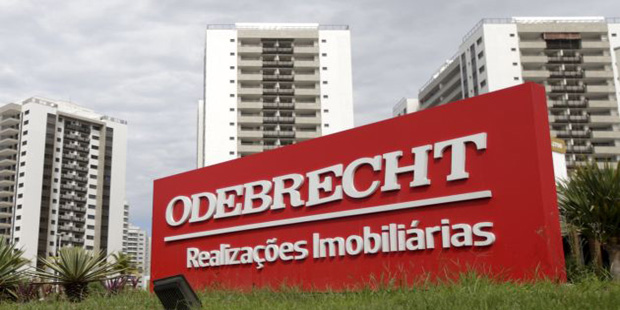 A sign of the Odebrecht SA construction conglomerate is pictured in Rio de Janeiro, Brazil, February 26, 2016. REUTERS/Ricardo Moraes